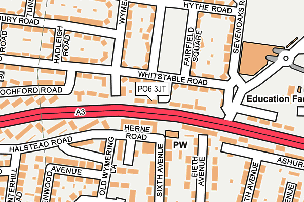 PO6 3JT map - OS OpenMap – Local (Ordnance Survey)