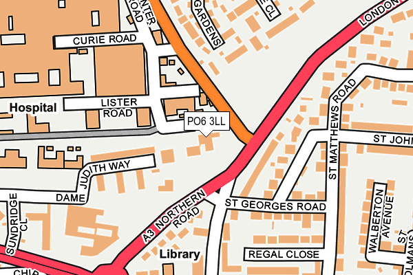 PO6 3LL map - OS OpenMap – Local (Ordnance Survey)