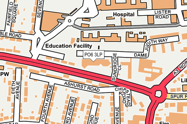 PO6 3LP map - OS OpenMap – Local (Ordnance Survey)