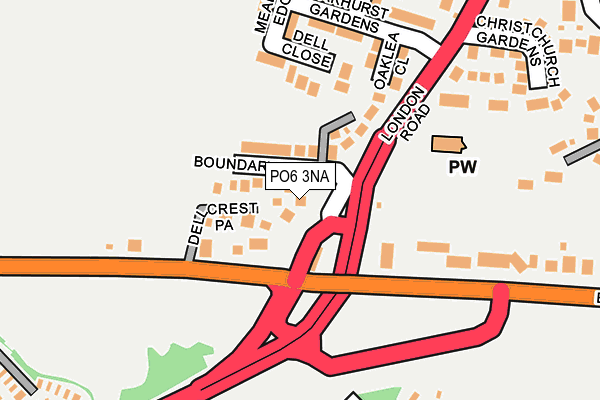 PO6 3NA map - OS OpenMap – Local (Ordnance Survey)