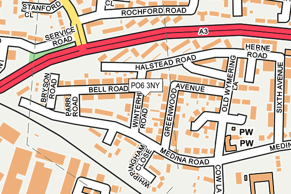 PO6 3NY map - OS OpenMap – Local (Ordnance Survey)