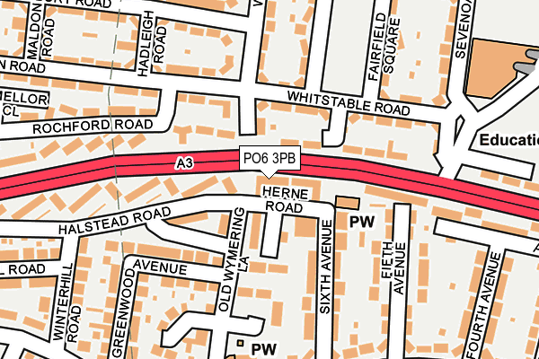 PO6 3PB map - OS OpenMap – Local (Ordnance Survey)