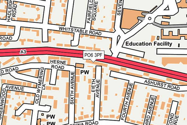 PO6 3PF map - OS OpenMap – Local (Ordnance Survey)