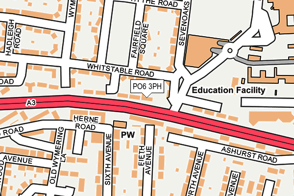 PO6 3PH map - OS OpenMap – Local (Ordnance Survey)