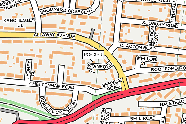 PO6 3PU map - OS OpenMap – Local (Ordnance Survey)