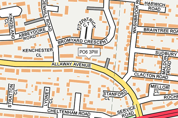 PO6 3PW map - OS OpenMap – Local (Ordnance Survey)