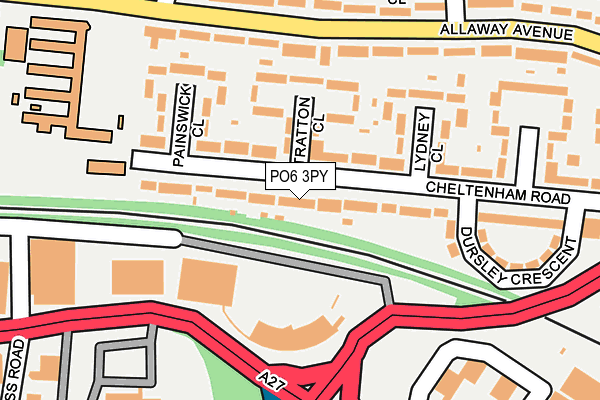 PO6 3PY map - OS OpenMap – Local (Ordnance Survey)