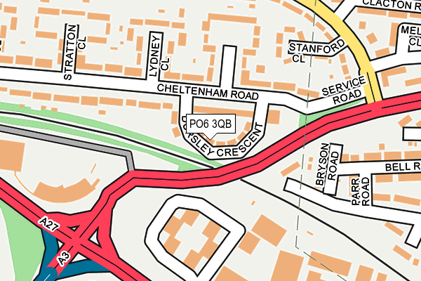 PO6 3QB map - OS OpenMap – Local (Ordnance Survey)