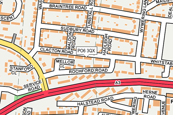 PO6 3QX map - OS OpenMap – Local (Ordnance Survey)