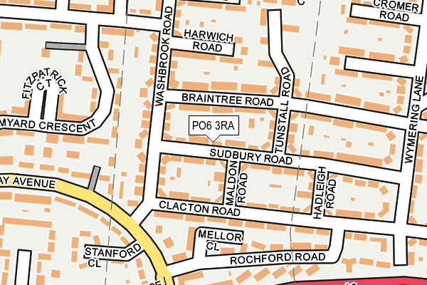 PO6 3RA map - OS OpenMap – Local (Ordnance Survey)