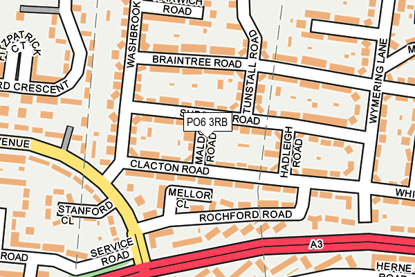 PO6 3RB map - OS OpenMap – Local (Ordnance Survey)