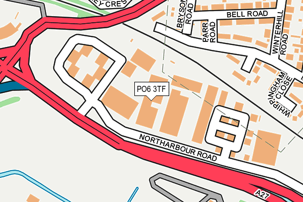 PO6 3TF map - OS OpenMap – Local (Ordnance Survey)