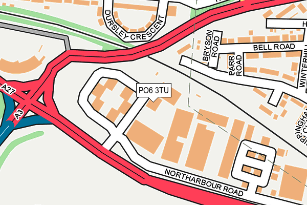 PO6 3TU map - OS OpenMap – Local (Ordnance Survey)