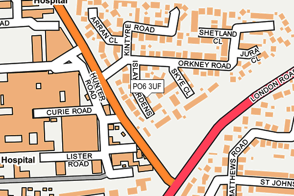 PO6 3UF map - OS OpenMap – Local (Ordnance Survey)