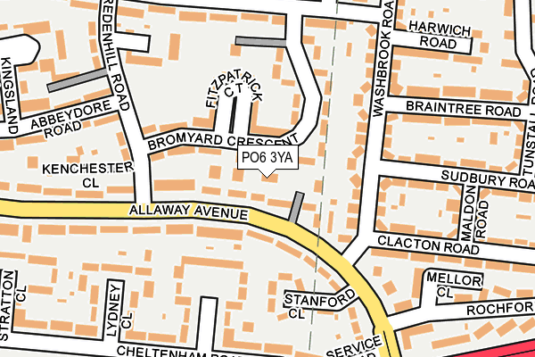 PO6 3YA map - OS OpenMap – Local (Ordnance Survey)