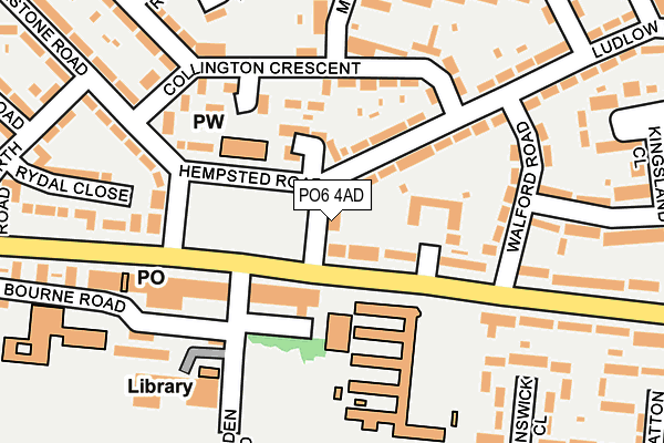 PO6 4AD map - OS OpenMap – Local (Ordnance Survey)