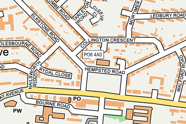PO6 4AS map - OS OpenMap – Local (Ordnance Survey)