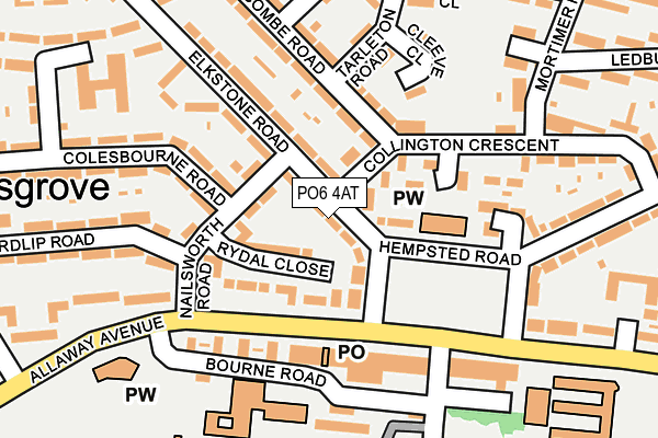 PO6 4AT map - OS OpenMap – Local (Ordnance Survey)