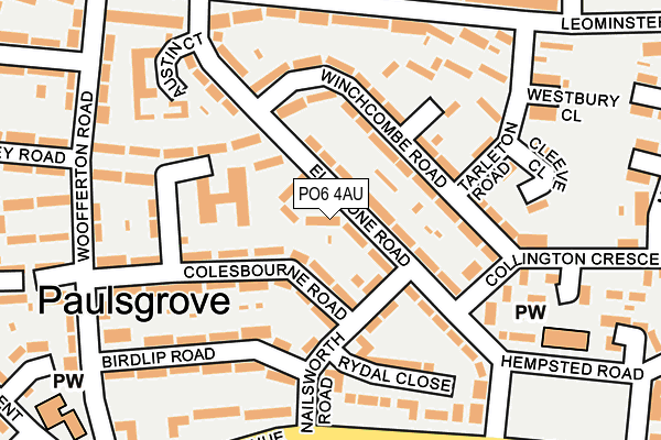 PO6 4AU map - OS OpenMap – Local (Ordnance Survey)