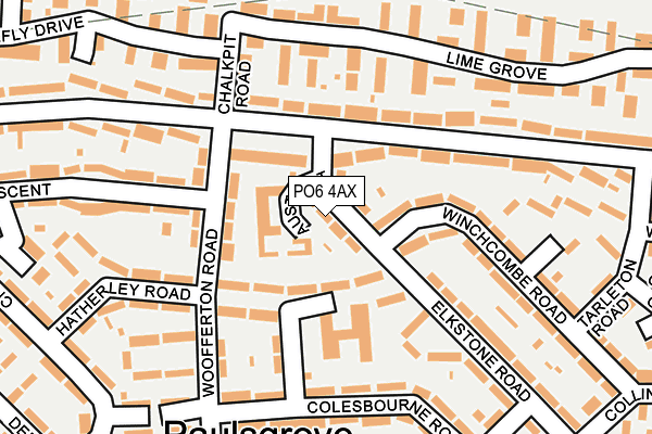 PO6 4AX map - OS OpenMap – Local (Ordnance Survey)