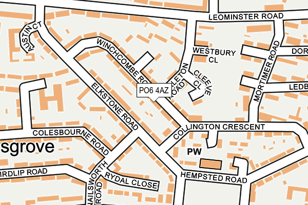 PO6 4AZ map - OS OpenMap – Local (Ordnance Survey)