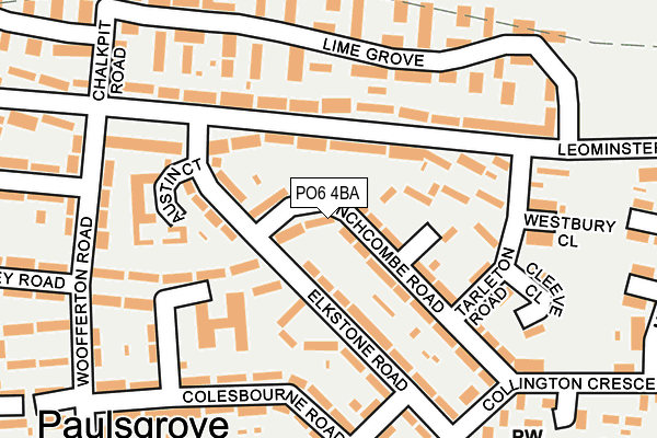 PO6 4BA map - OS OpenMap – Local (Ordnance Survey)