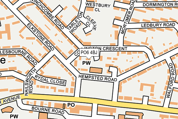 PO6 4BJ map - OS OpenMap – Local (Ordnance Survey)