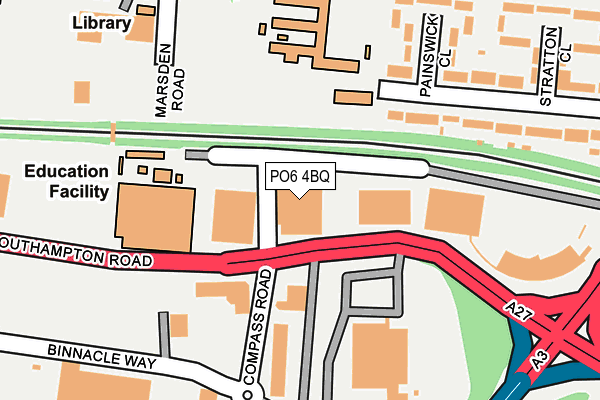 PO6 4BQ map - OS OpenMap – Local (Ordnance Survey)