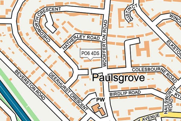 PO6 4DS map - OS OpenMap – Local (Ordnance Survey)