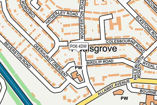 PO6 4DW map - OS OpenMap – Local (Ordnance Survey)