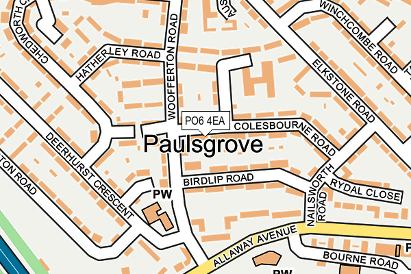 PO6 4EA map - OS OpenMap – Local (Ordnance Survey)