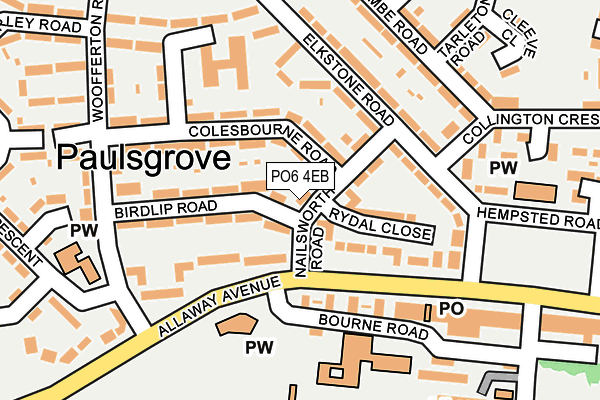 PO6 4EB map - OS OpenMap – Local (Ordnance Survey)