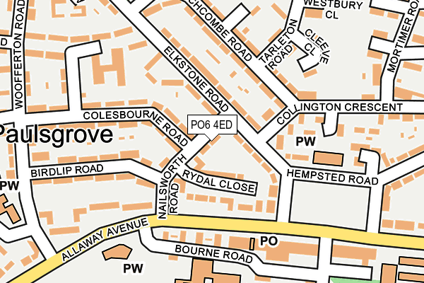 PO6 4ED map - OS OpenMap – Local (Ordnance Survey)