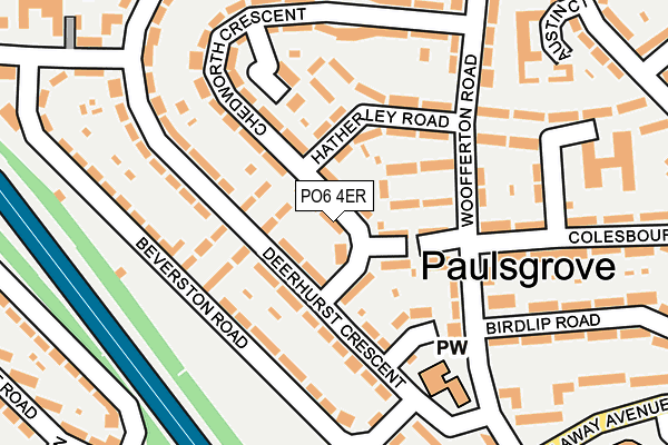 PO6 4ER map - OS OpenMap – Local (Ordnance Survey)