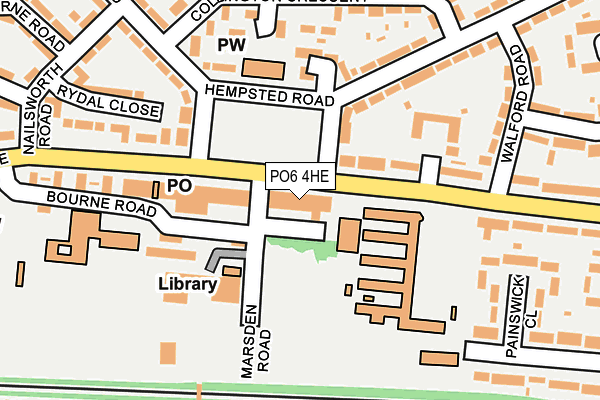 PO6 4HE map - OS OpenMap – Local (Ordnance Survey)