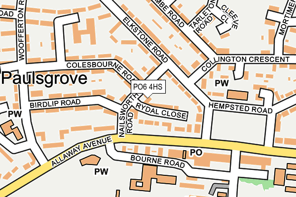 PO6 4HS map - OS OpenMap – Local (Ordnance Survey)