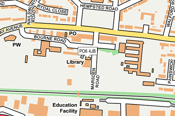 PO6 4JB map - OS OpenMap – Local (Ordnance Survey)
