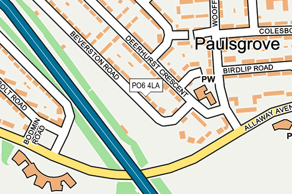 PO6 4LA map - OS OpenMap – Local (Ordnance Survey)