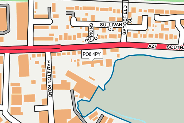 PO6 4PY map - OS OpenMap – Local (Ordnance Survey)