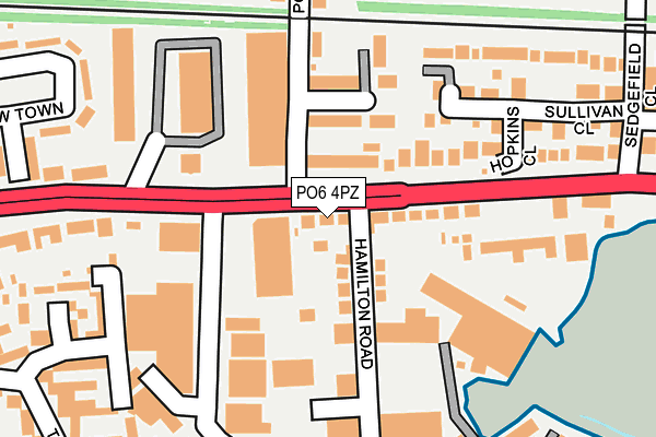 PO6 4PZ map - OS OpenMap – Local (Ordnance Survey)