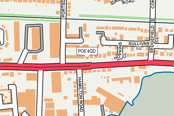 PO6 4QD map - OS OpenMap – Local (Ordnance Survey)