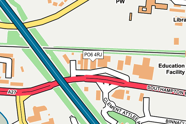 PO6 4RJ map - OS OpenMap – Local (Ordnance Survey)