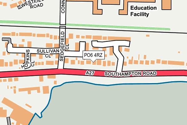 PO6 4RZ map - OS OpenMap – Local (Ordnance Survey)