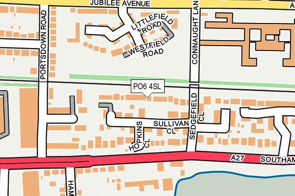 PO6 4SL map - OS OpenMap – Local (Ordnance Survey)
