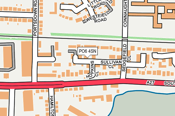 PO6 4SN map - OS OpenMap – Local (Ordnance Survey)