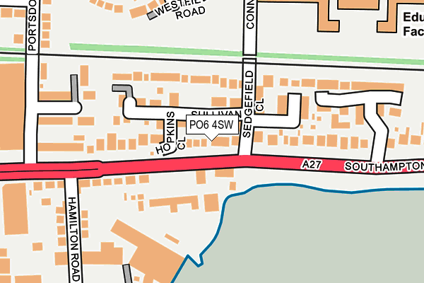 PO6 4SW map - OS OpenMap – Local (Ordnance Survey)