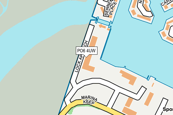 PO6 4UW map - OS OpenMap – Local (Ordnance Survey)