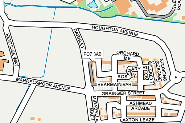 PO7 3AB map - OS OpenMap – Local (Ordnance Survey)