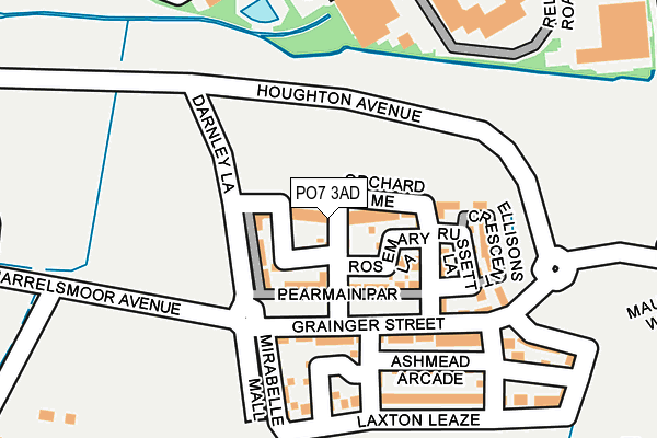 PO7 3AD map - OS OpenMap – Local (Ordnance Survey)