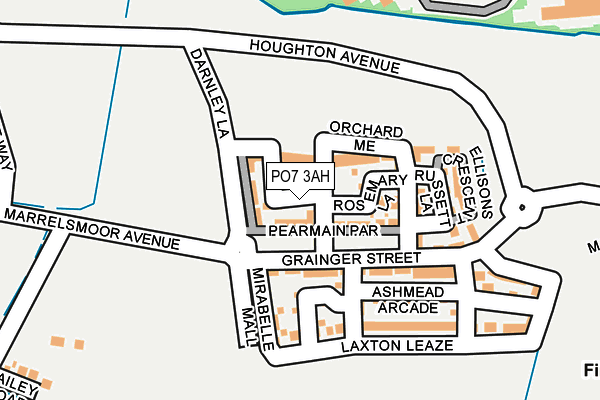 PO7 3AH map - OS OpenMap – Local (Ordnance Survey)